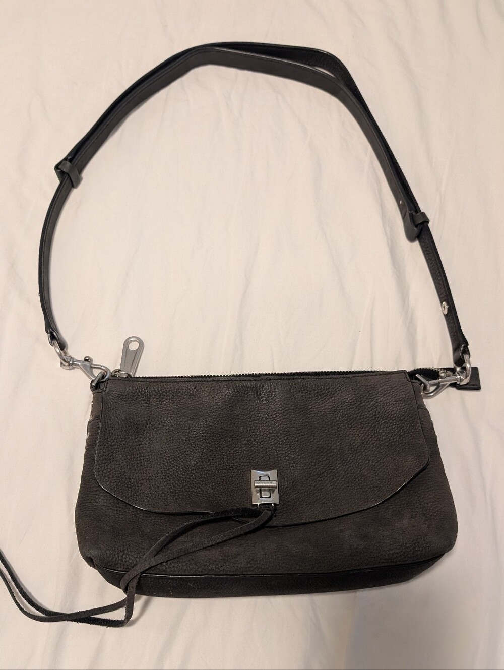 Rebecca Minkoff Grey Suede Mini Crossbody Purse Bag